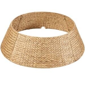 36 In. Basket Woven Hyacinth Christmas Cellulose Tree Collar, Skirt Accessory